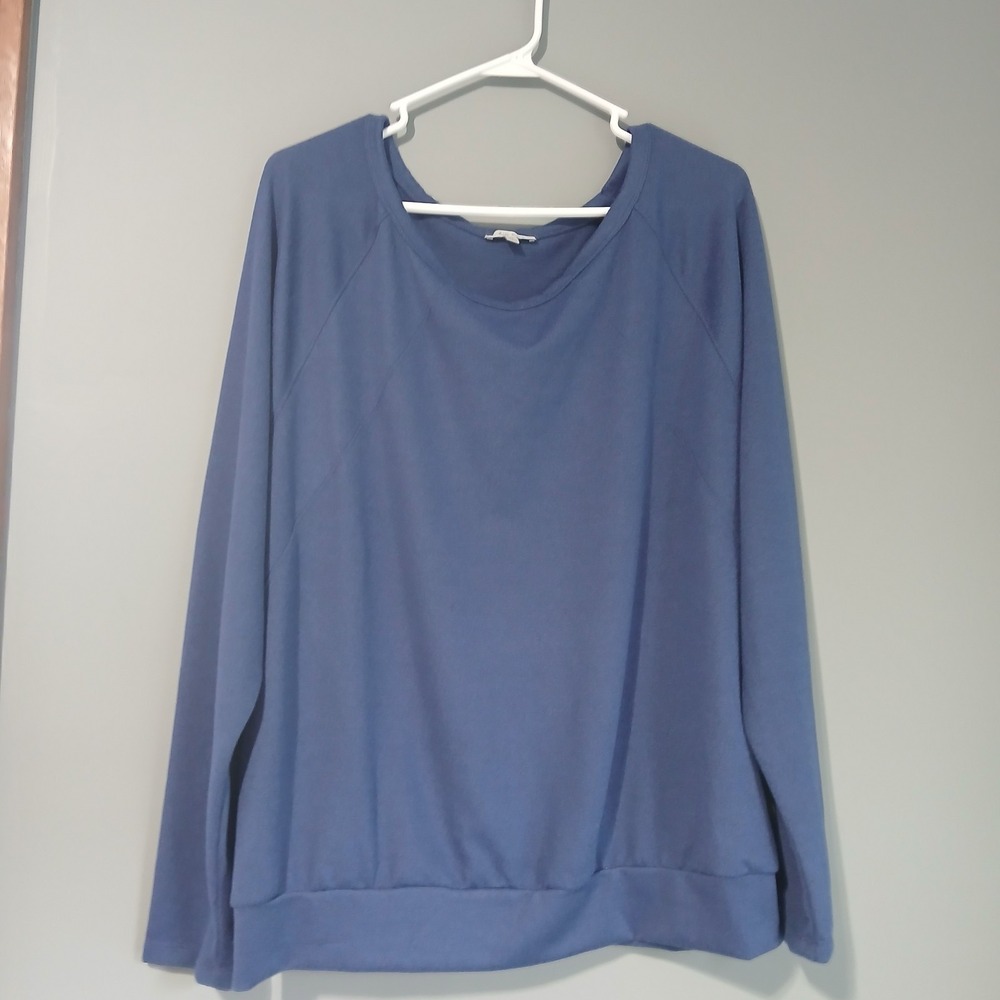 White Birch blue Boutique Top long sleeve shirt size XL